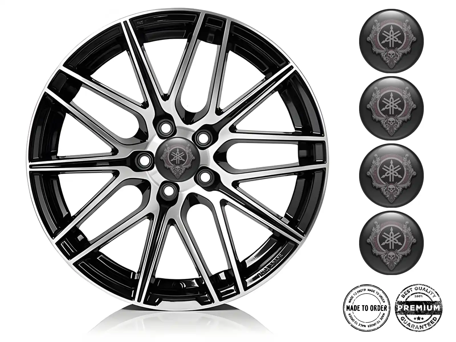 Yamaha Felgensticker Ausgabe Stilvolle Dome-Logos